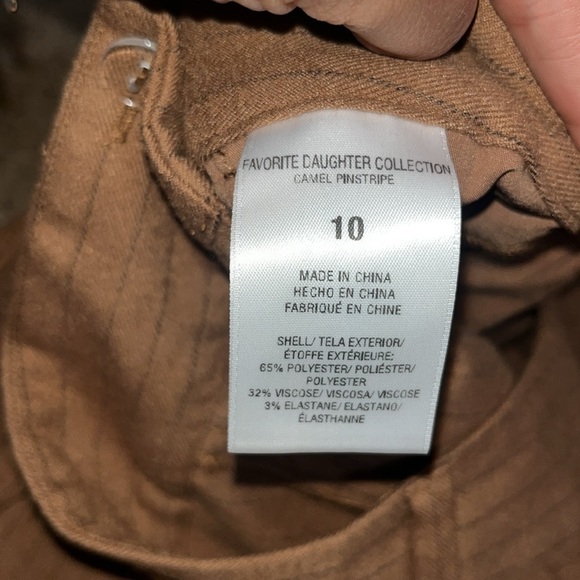 Favorite Daughter The Favorite High Rise Wide Leg Pants Camel Pinstripe 10 - Picture 12 of 12